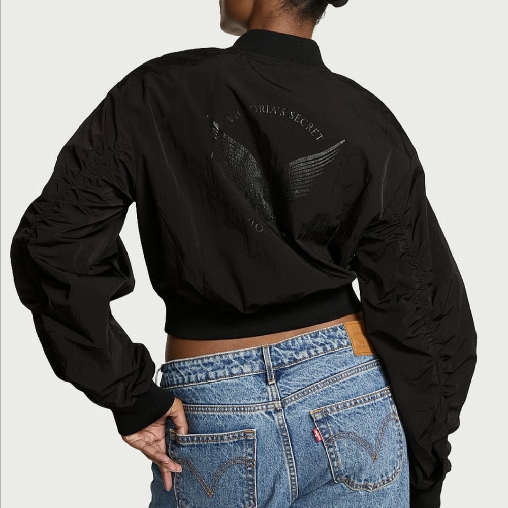 Victoria's Secret Angel Essentials In-Flight Cropped Bomber Jacket Large NWT